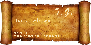 Thaisz Gábor névjegykártya